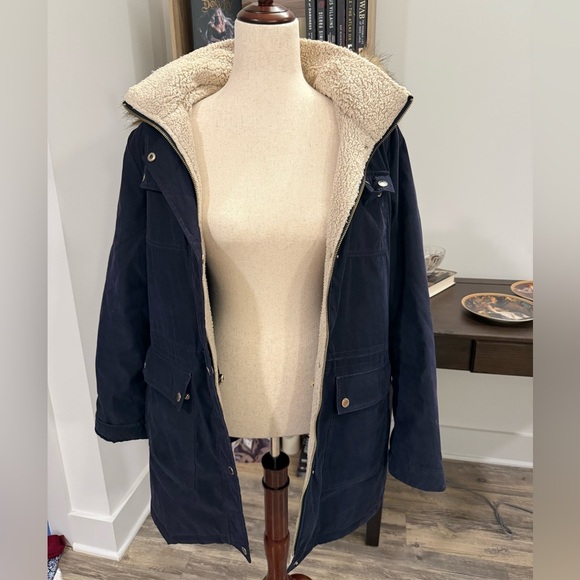 NAUTICA |  Winter Navy Sherpa Lined Jacket Large - Picture 1 of 5
